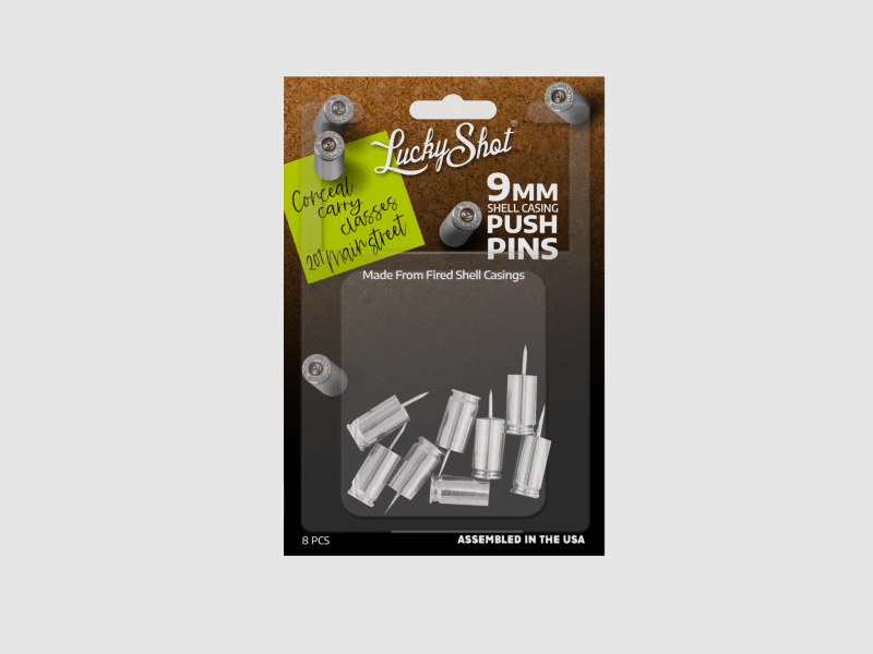 Nickelierte Pinnadeln Lucky Shot Kaliber .9mm – Blister mit 8 Stück, Bild 1 von 2