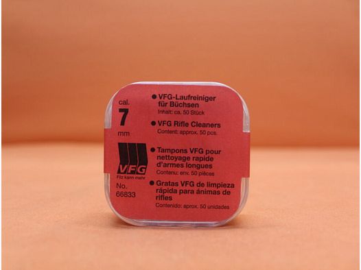 VFG. VFG pulitore per canne 7,0mm (66833) 50 pz. feltro speciale assorbente