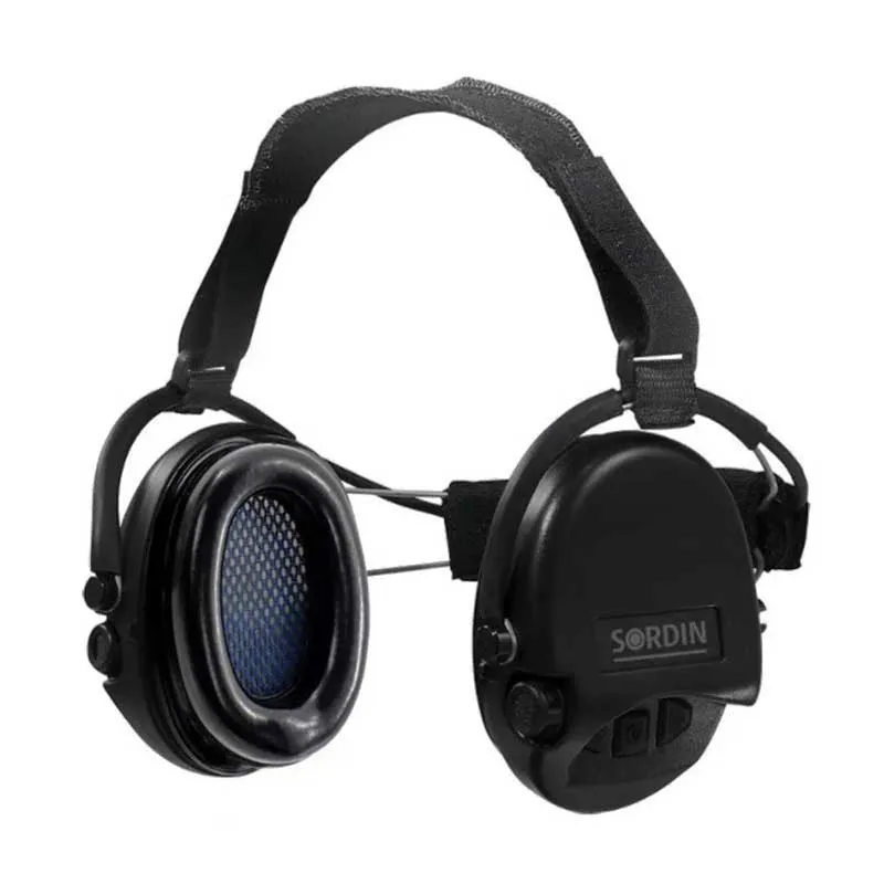 Sordin Supreme PRO neckband hearing protectors, foam ear cushions, black - SOR76302-02-S