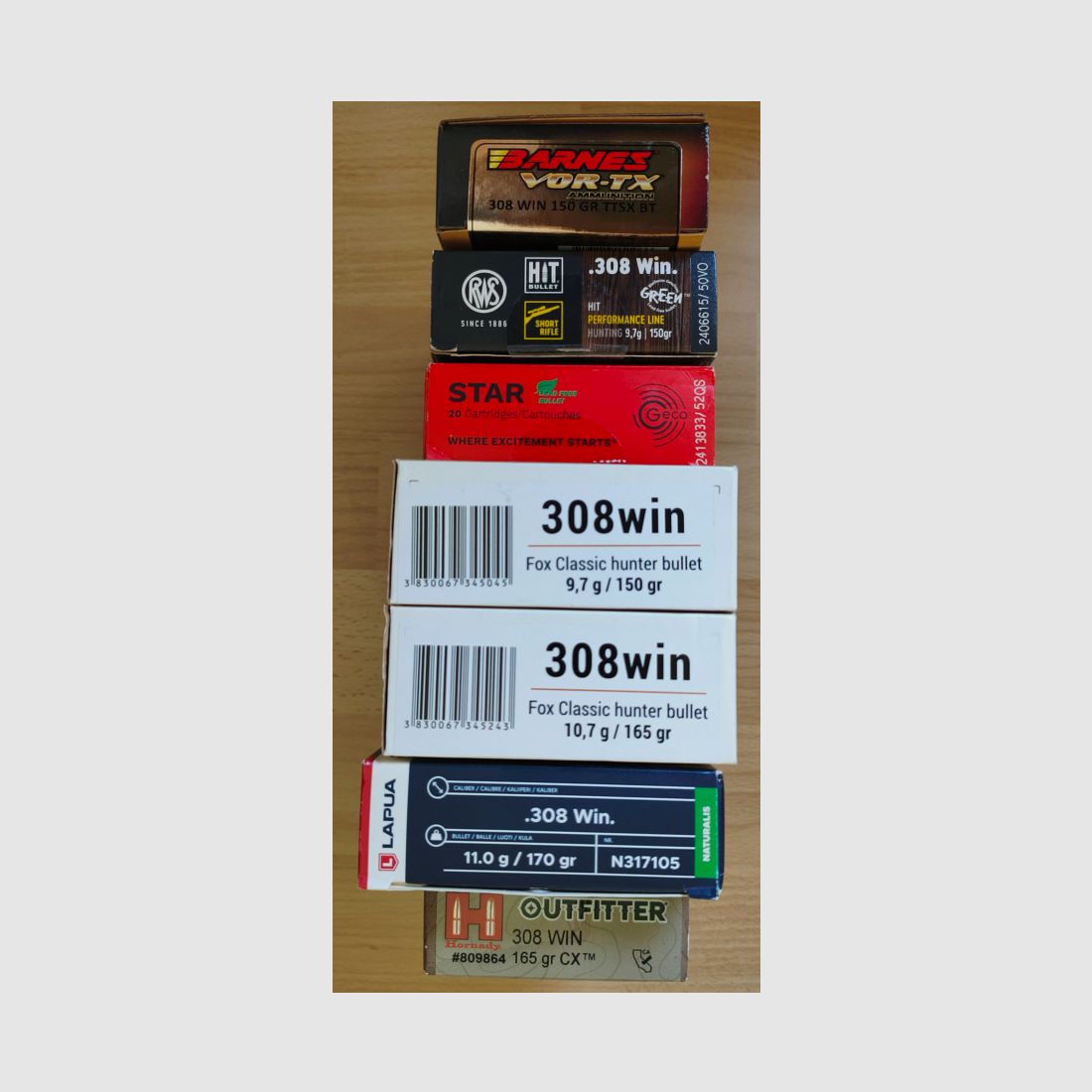 .308 Win. CARTUCCE DA CACCIA RWS, BARNES, HORNADY, GECO, LAPUA...