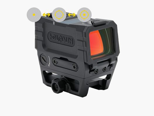 Holosun AEMS-EVO-GD viseur reflex avec réticule doré : point 2MOA & point circulaire 65MOA