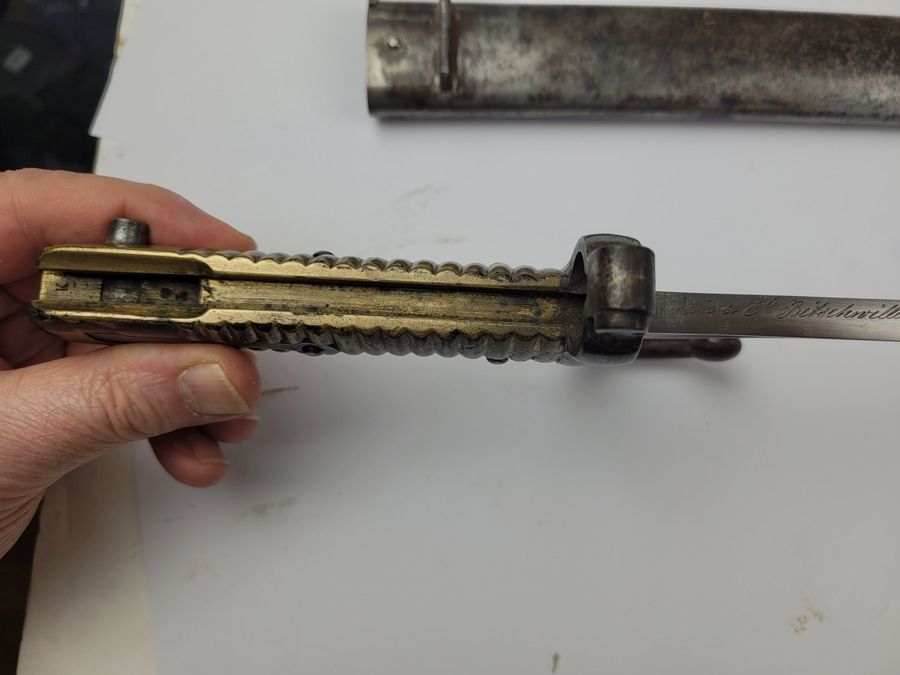 Seltene Bajonett-Säbel Chassepot Mod. 1866 – Stehelin & Cie – mit Nummer – exzellenter Zustand Eines der seltensten, Bild 7 von 14