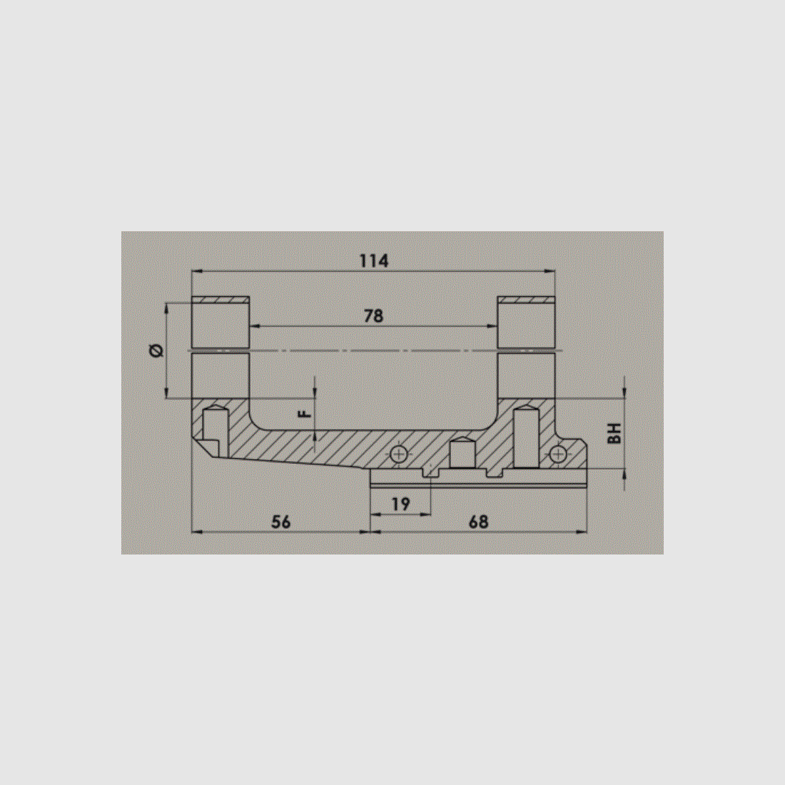 ERATAC Ultralight block mount extended, Ø30mm, without cant, Picatinny, attachment with Torx screws