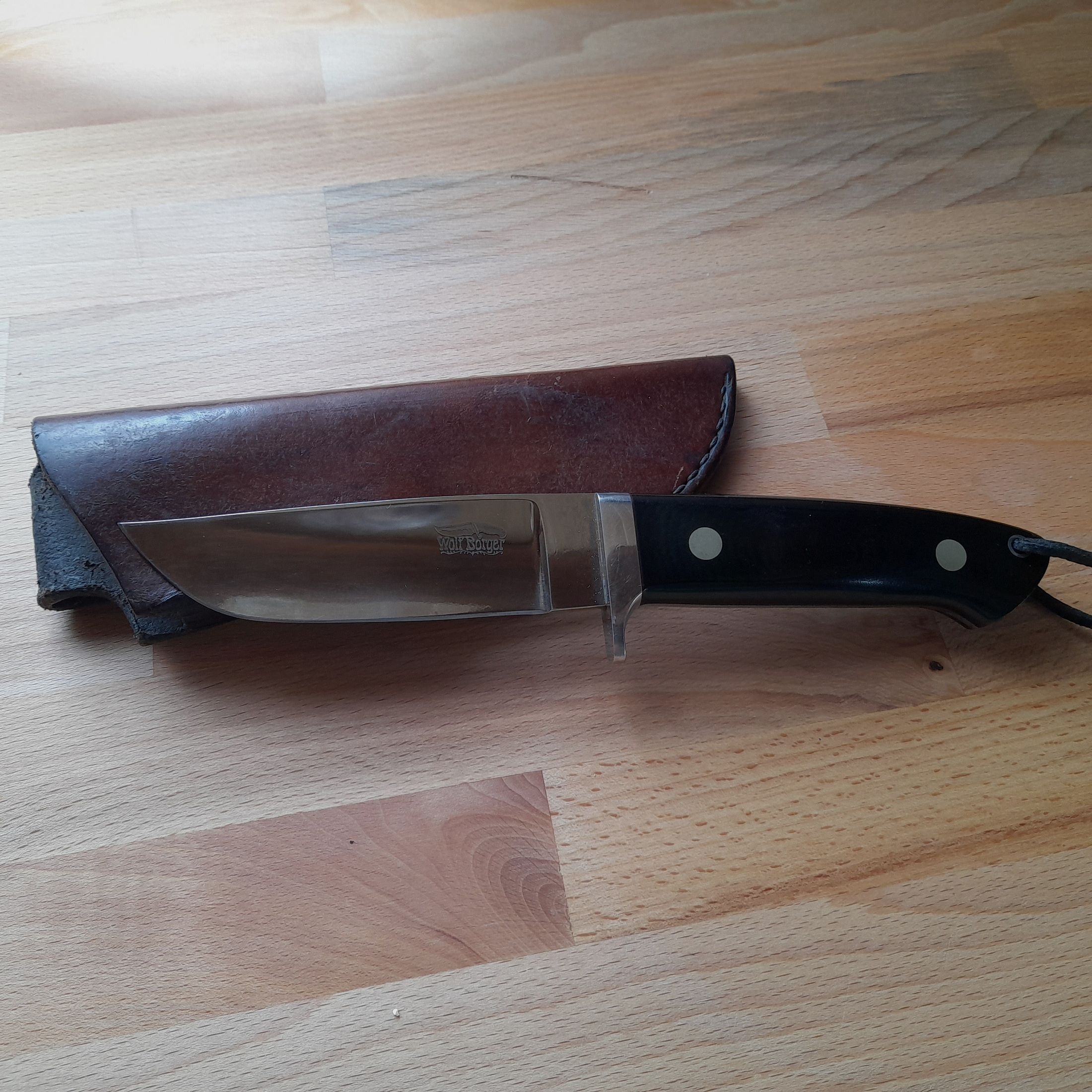 Wolf Borger Messer – vor ca. 35 Jahren auf einem Messermacher Treffen - Messe in Graben-Neudorf von ihm persönlich gekauft.