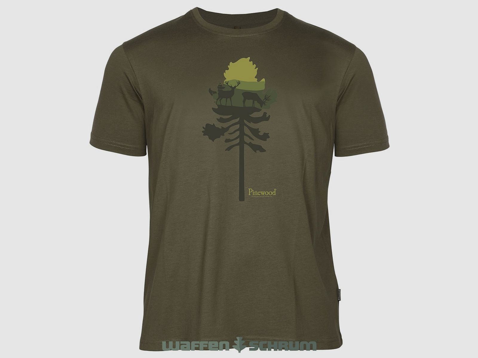 Pinewood T-Shirt Finnveden Recycled Olive Mel Pine Tree