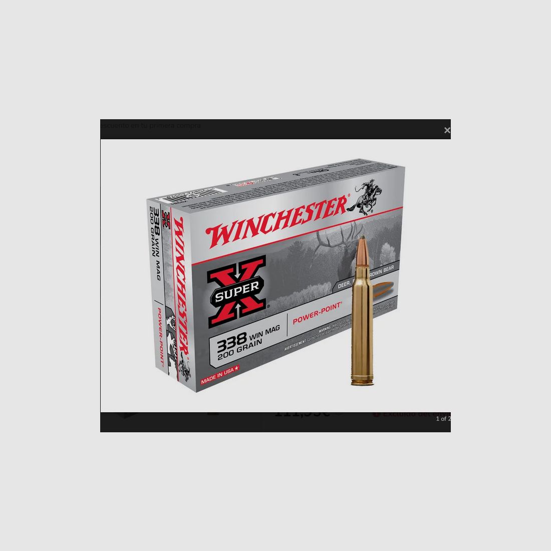 Winchester 338 Win. Mag. Power Point 200gr