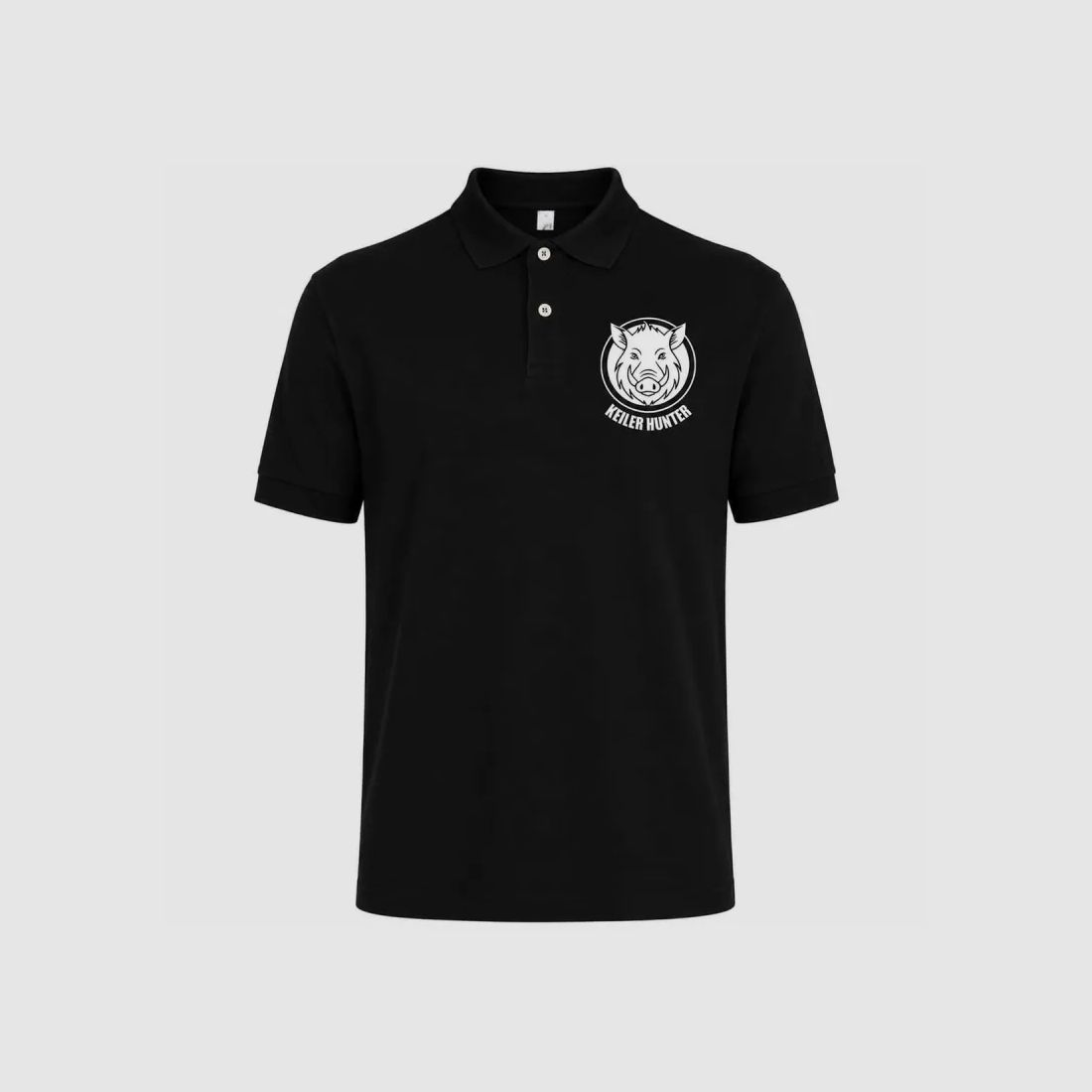 Polo Keiler Hunter schwarz 100% Baumwolle Kurzarm Logo 3, Bild 2 von 9
