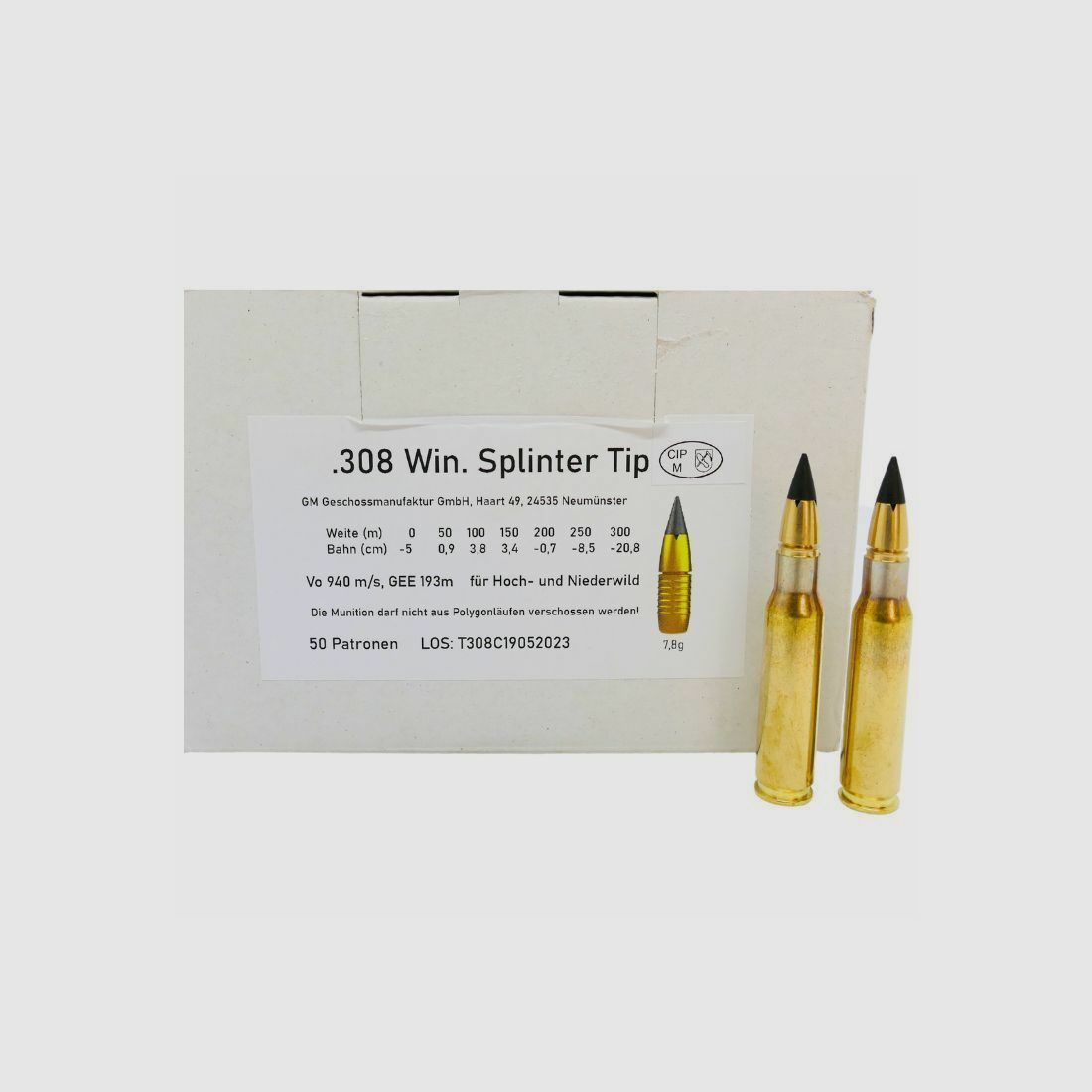 Geschoss-Manufaktur .308Win Splinter Tip 7,8g/120grs