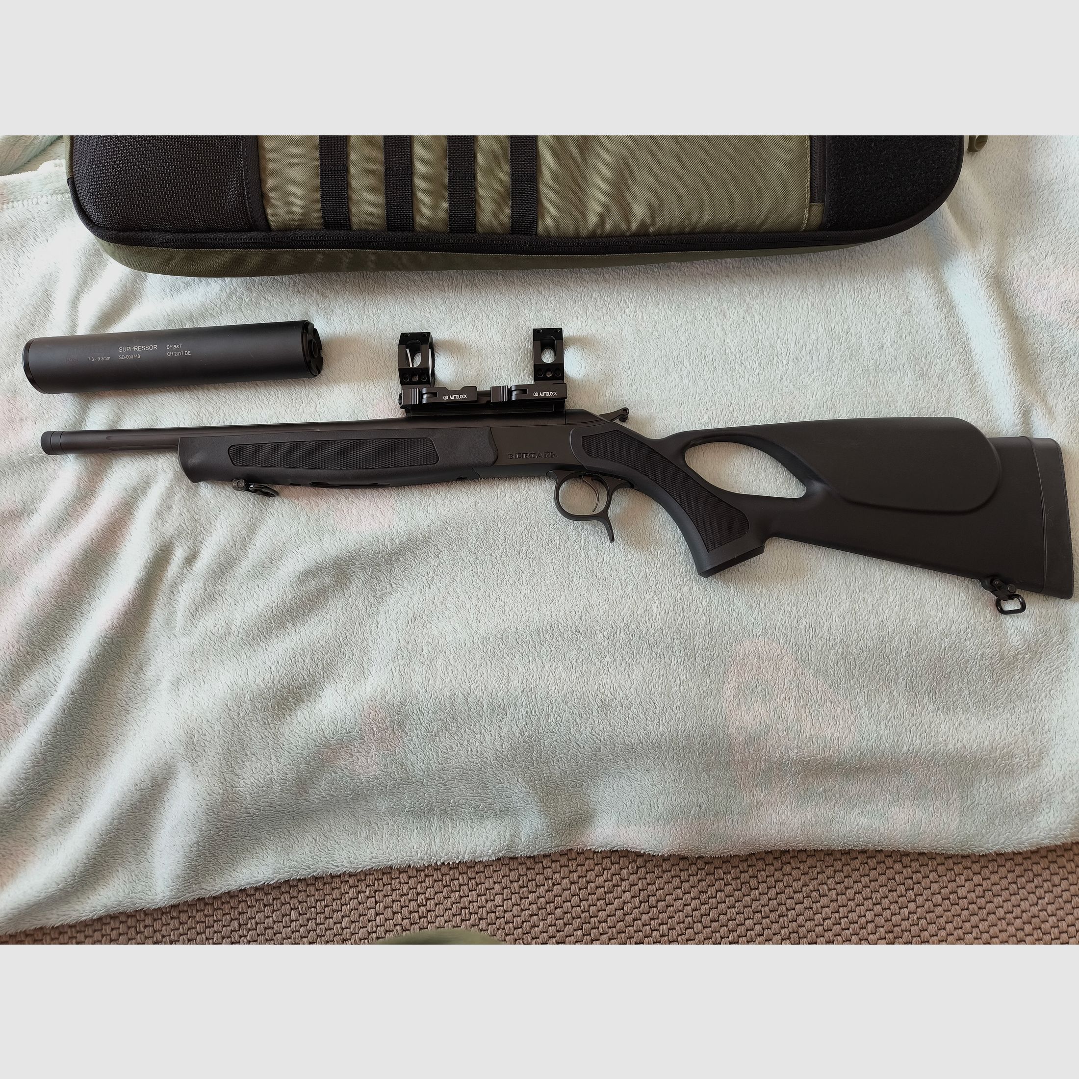 Bergara BA 13 TD with B&T silencer and Bergara backpack, absolutely as new!