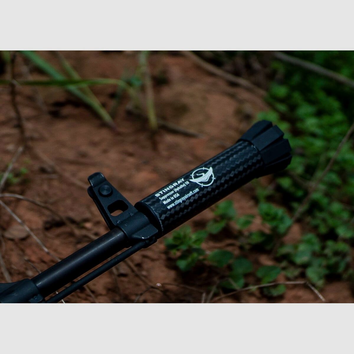 Stingray APKALLU S9 Silenciador de Airsoft de Fibra de Carbono con Reducción de Ruido | 14 mm CCW