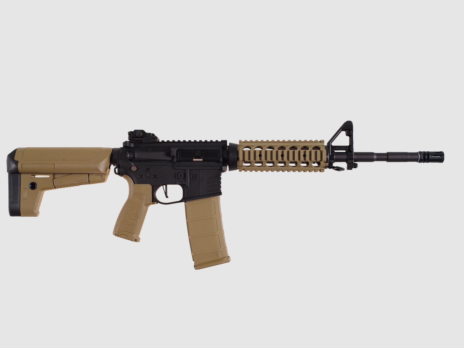 AR15 RIS CHARLIE Tan/Schwarz S-AEG Softair Gewehr Frei ab 18 Jahren | Delta Armory