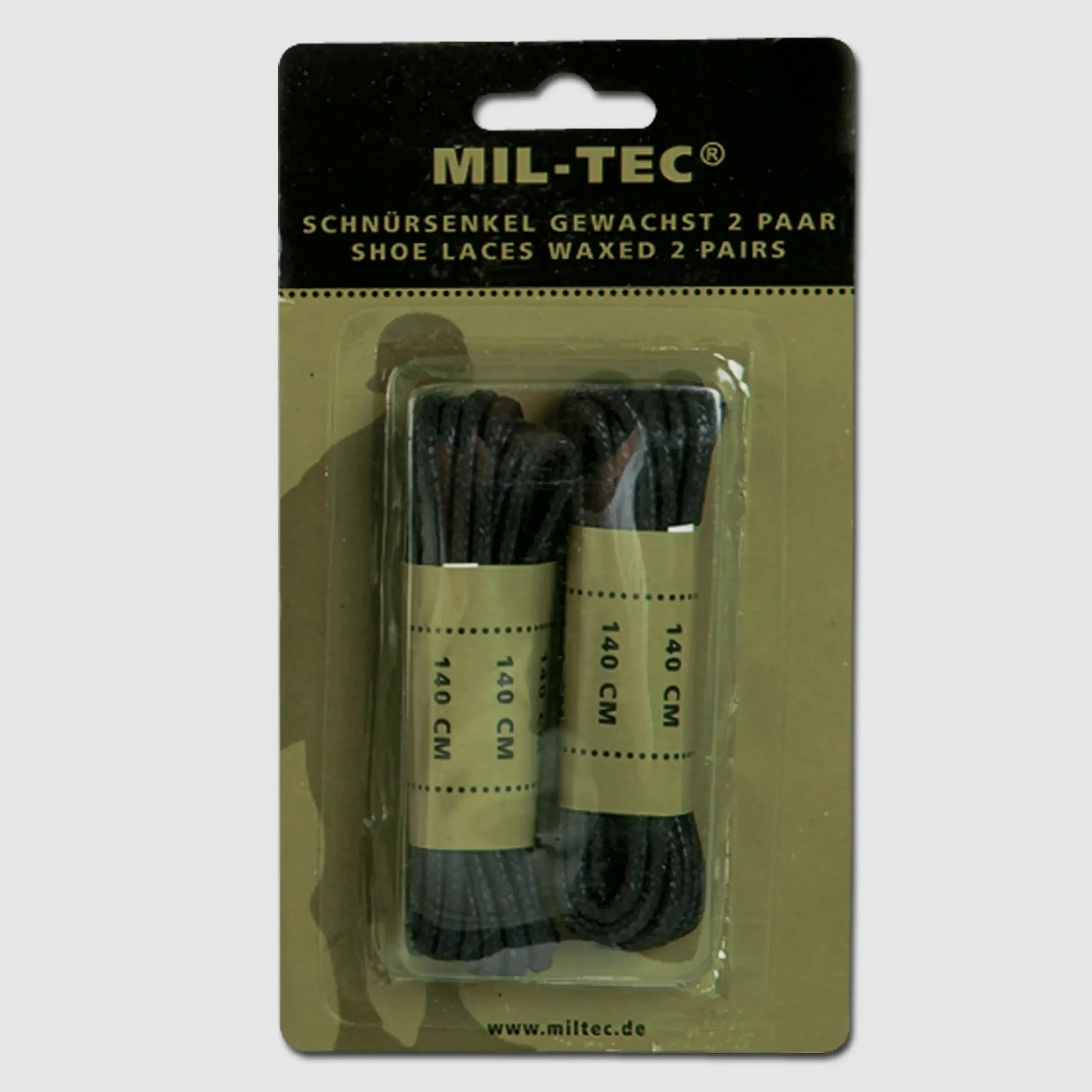 Mil-Tec Cordones Encerados - 140 cm / Negro