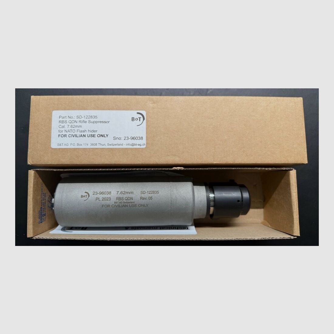 B&T AG (Brügger & Thomet) RBS QDN Rifle Suppressor