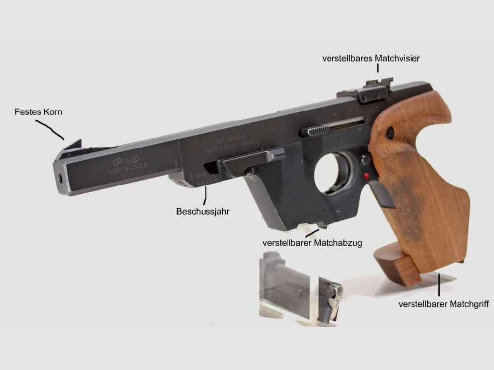 Walther Armi Sportive e per Forze dell'Ordine Walther GSP Pistola Sportiva Cal 22 L.R. usata (Anno 73)