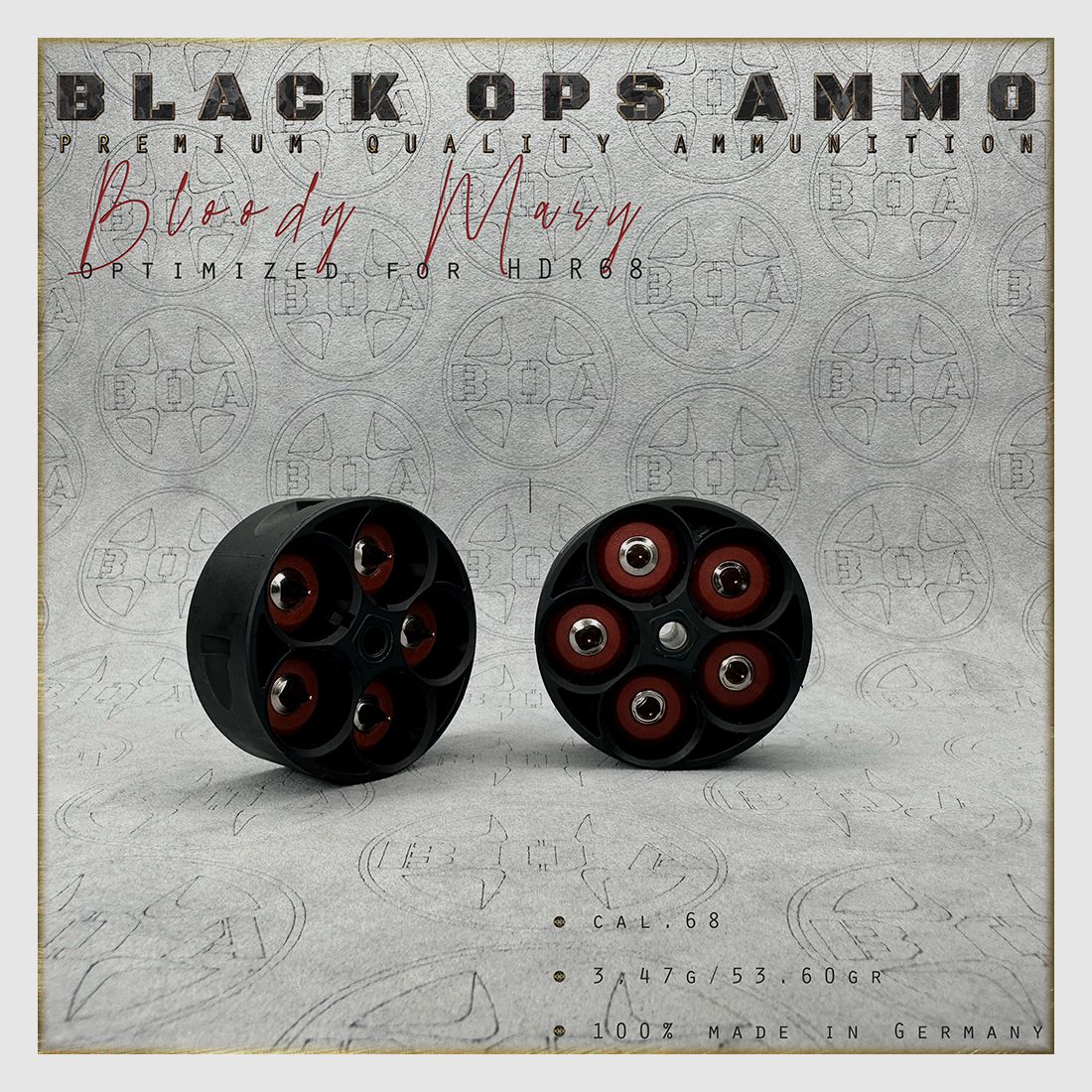10x + 2 Bloody Mary BLACK OPS AMMO HDR 68 TR cal.68 ammunition T4E Umarex HDR68 TR68