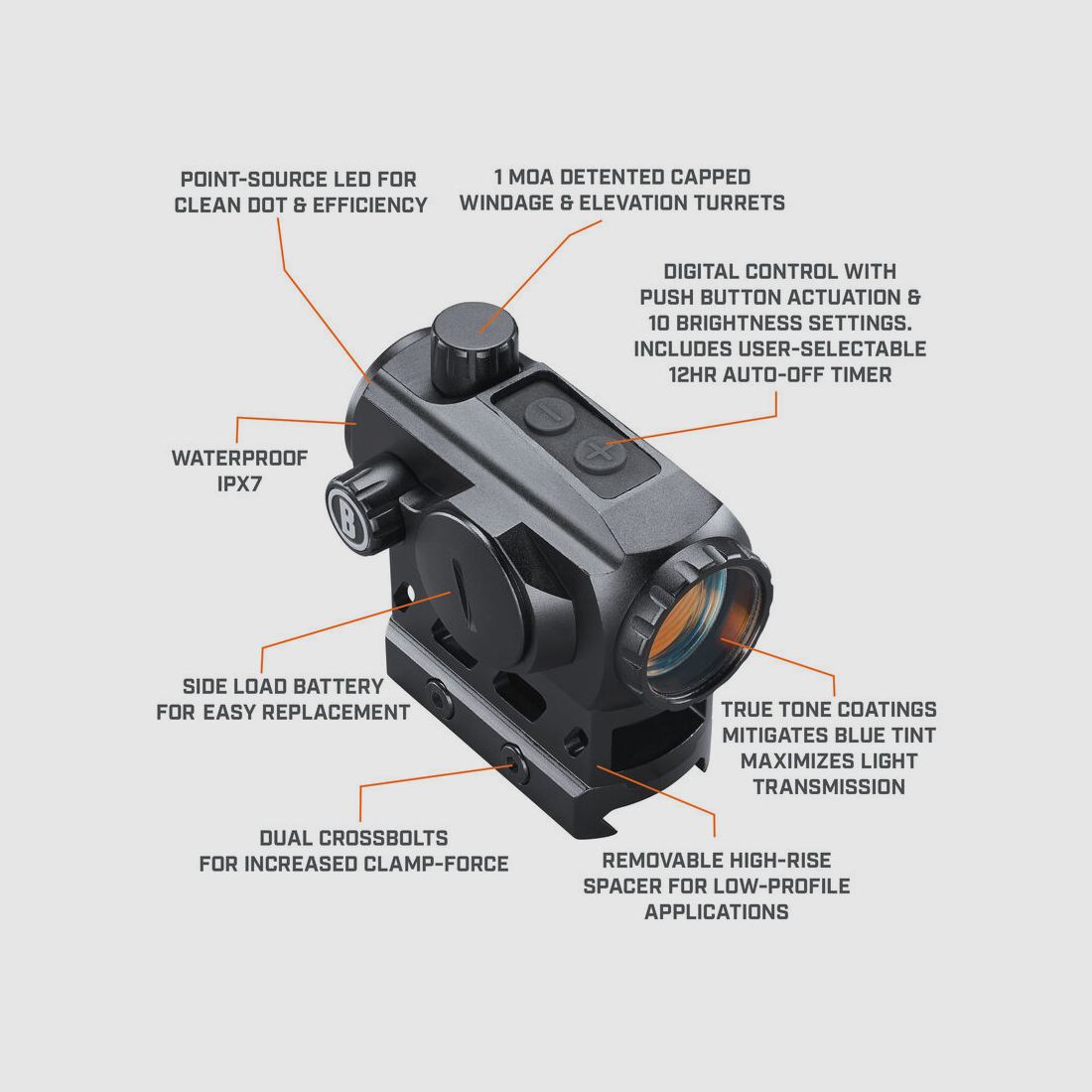 Bushnell Red Dot Sight TRS-125 1x22 incluso montaggio Weaver/Picatinny Low/High-Rise