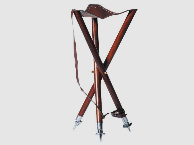 Chaise de Chasse Trépied avec Siège en Cuir, image 2 sur 2