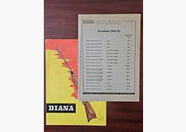 Original Produktfaltblatt der Firma Diana 1962 / 63