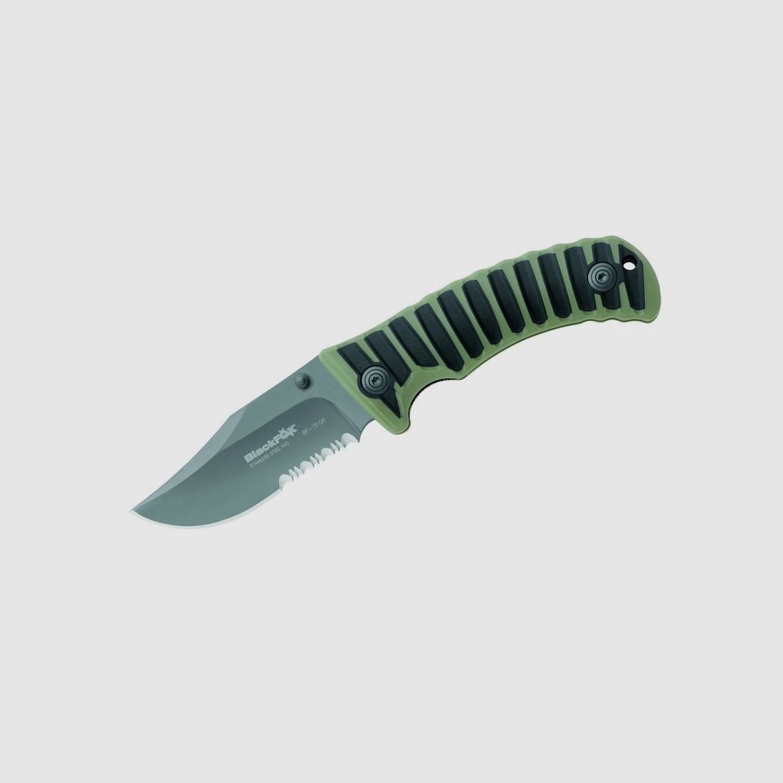 Cuchillo de bolsillo BlackFox 440A recubierto de titanio con funda de nylon
