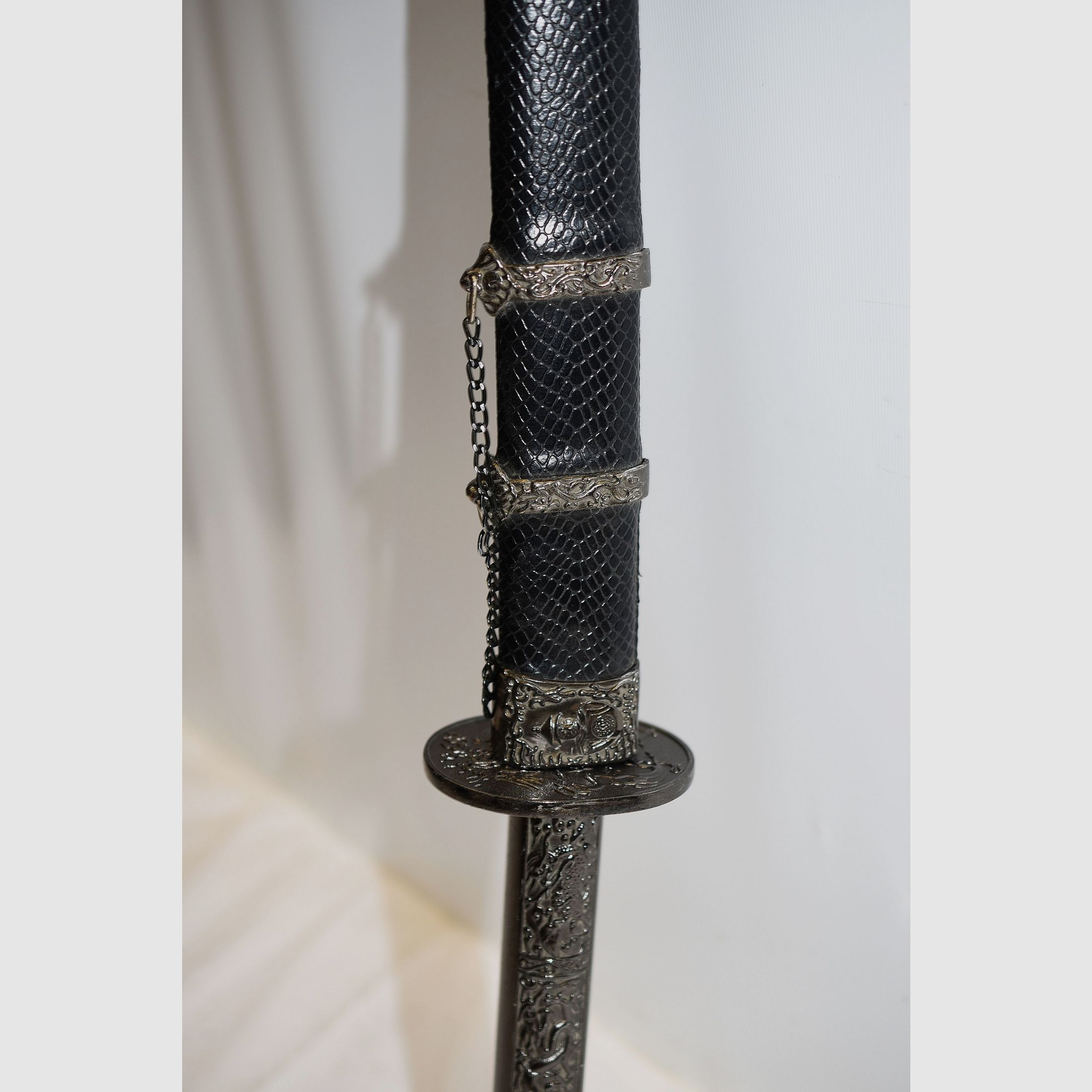 Katana, coltello Tanto in fodero, lunghezza totale 63 cm
