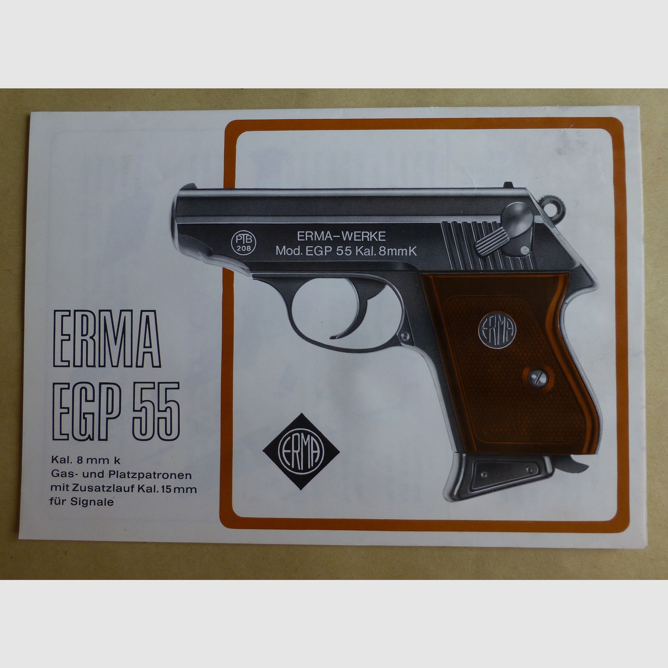 ERMA EGP 55 inkl. Abschußbecher, Kaliber 8mm K