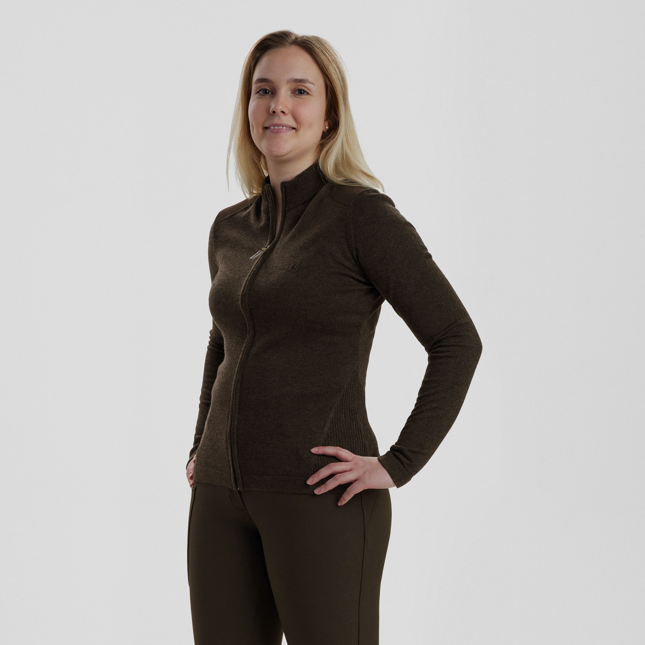 Lady Darlington gebreide cardigan - Dark Elm - Dames maat: 42