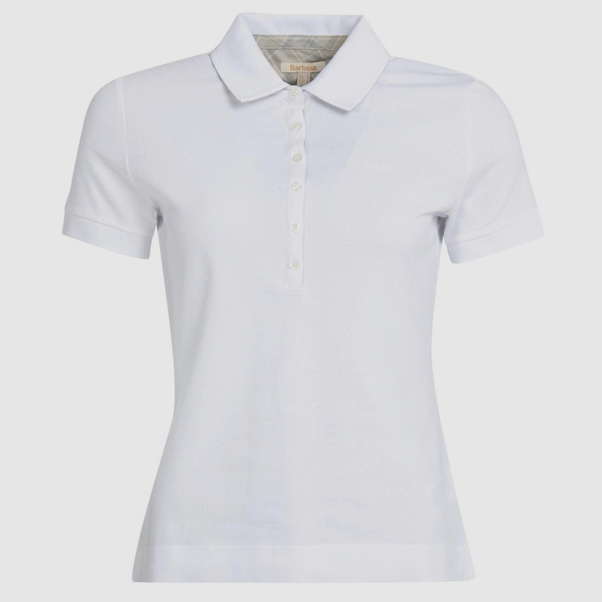 BARBOUR Portsdown Top Poloshirt Bianco/ Betulla Argento