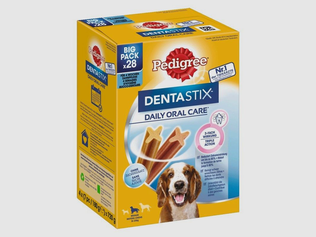 Pedigree Hunde Snack Denta Stix Daily Oral Care mittelgroße Hunde 28 Stk.