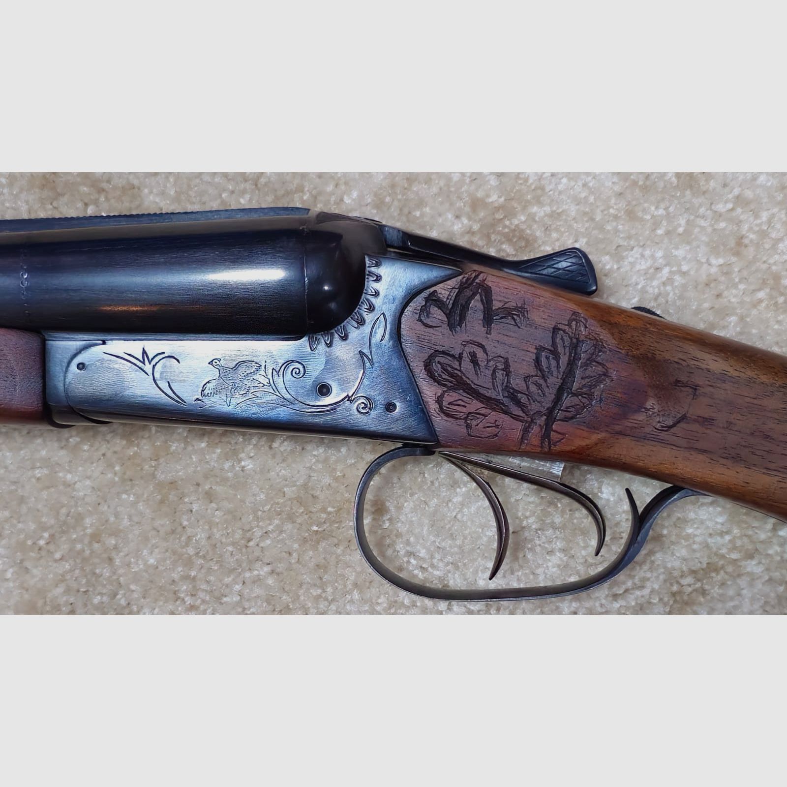 Bock dubbel geweer, zijwaartse loop Baikal kal. 12/70