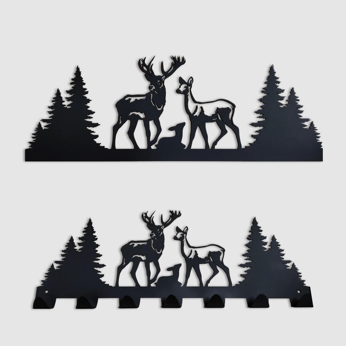 Lovergreen decoration motif black wardrobe deer family