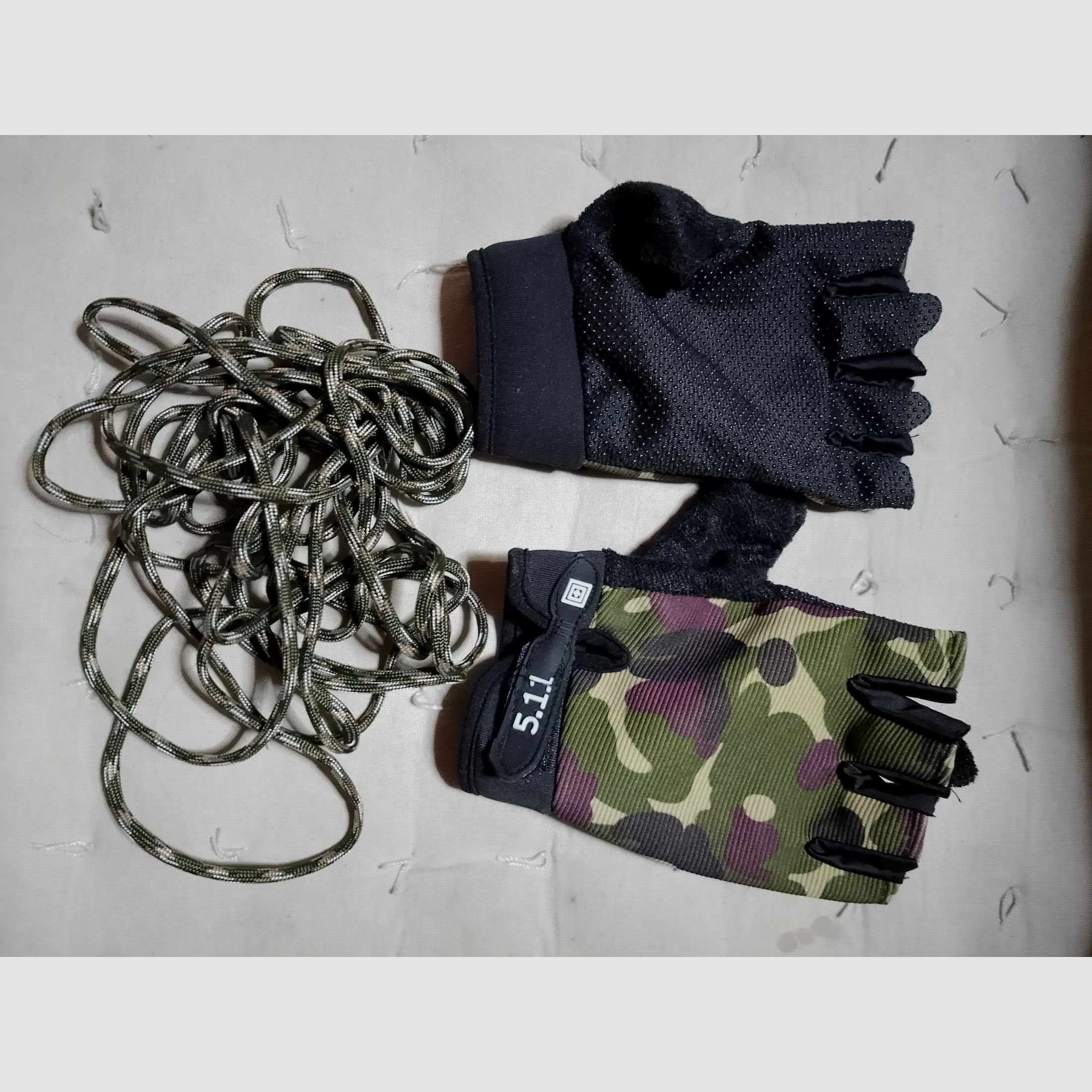 4mm Paracord 7 hilos cuerda 5m de largo + guantes sin dedos patrón de camuflaje camuflaje Airsoft Softair francotirador pesca Paintball