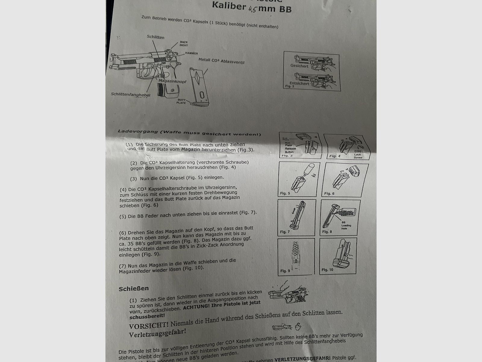 Bruni Guns P210 CO2 air pistol cal. 4.5mm BB blowback full metal black