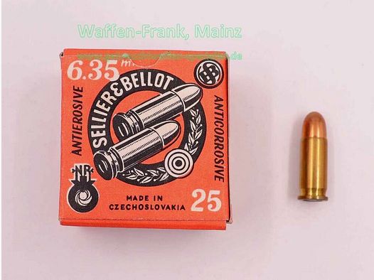 Sellier & Bellot CZ munitions de pistolet 6,35mm Browning/.25ACP