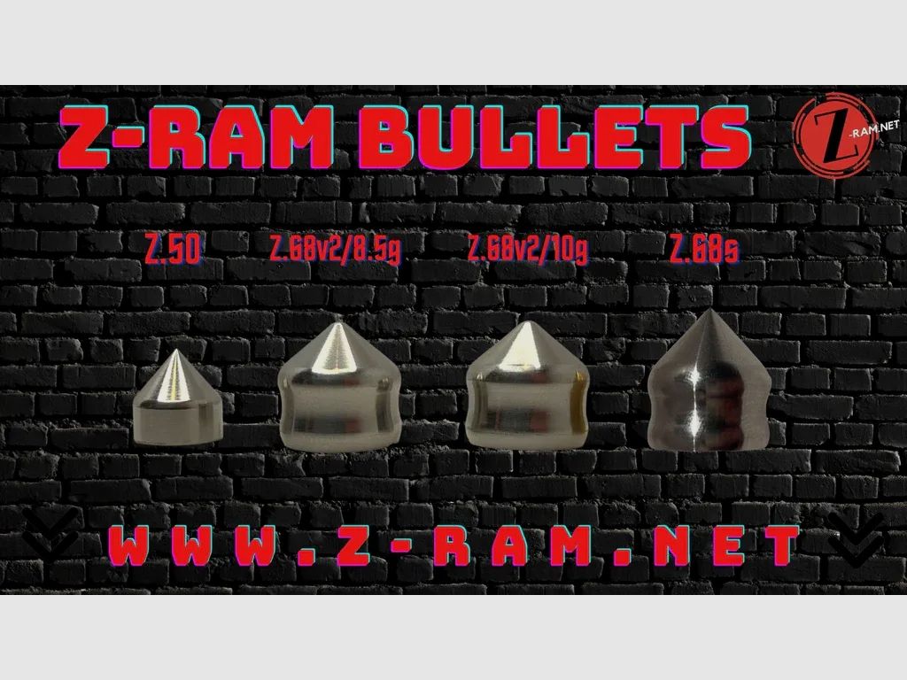 6X Z.68V2 10G Z-RAM STEEL BULLETS CAL 0.68 TCP FSC T8.1 T9.1 HDS68 HDR68 VKS