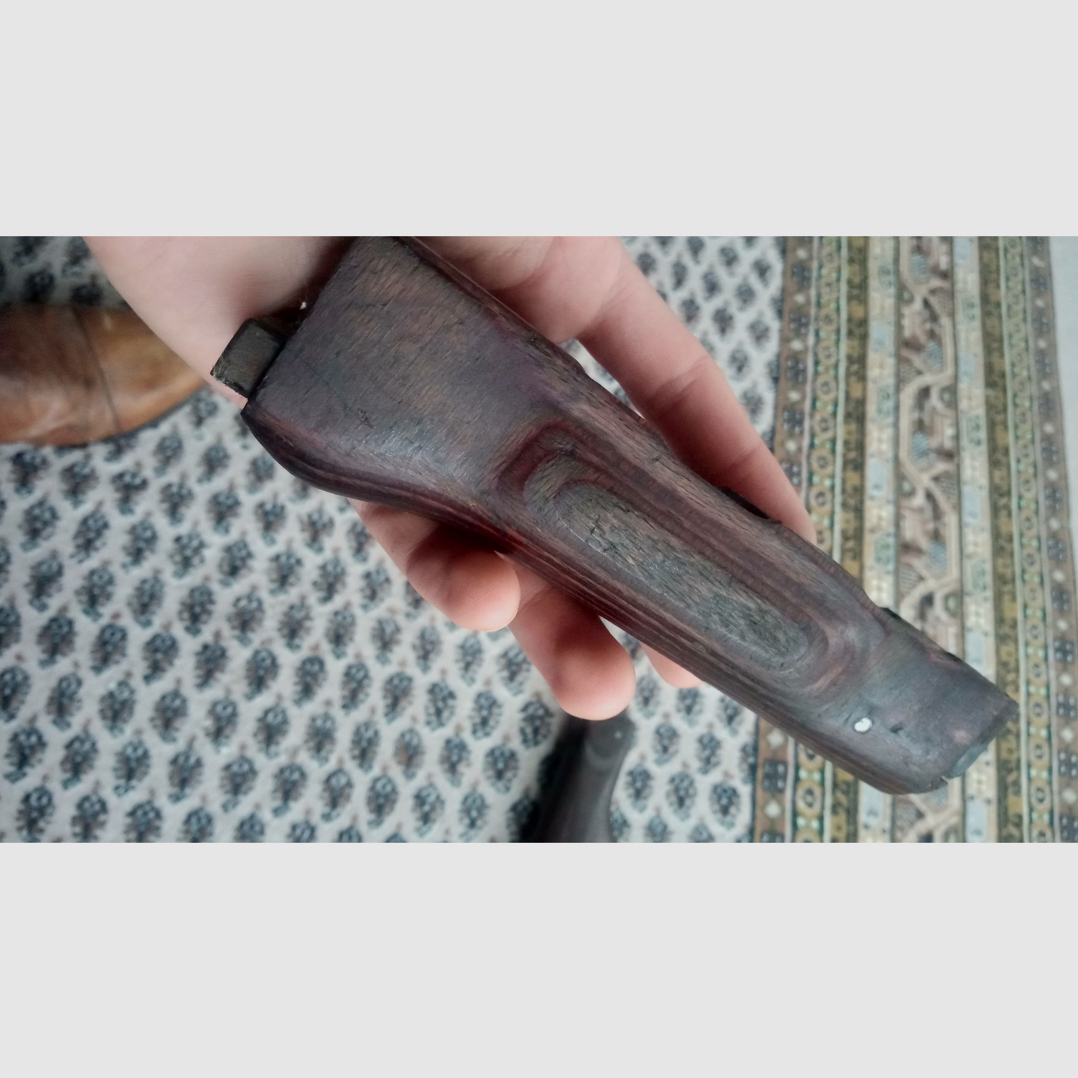 AK stock set wood laminate dark brown presumably Russian // stock and handguard // AKM & AK74 / can also be fitted into Cybergun GSG Co2 AK47