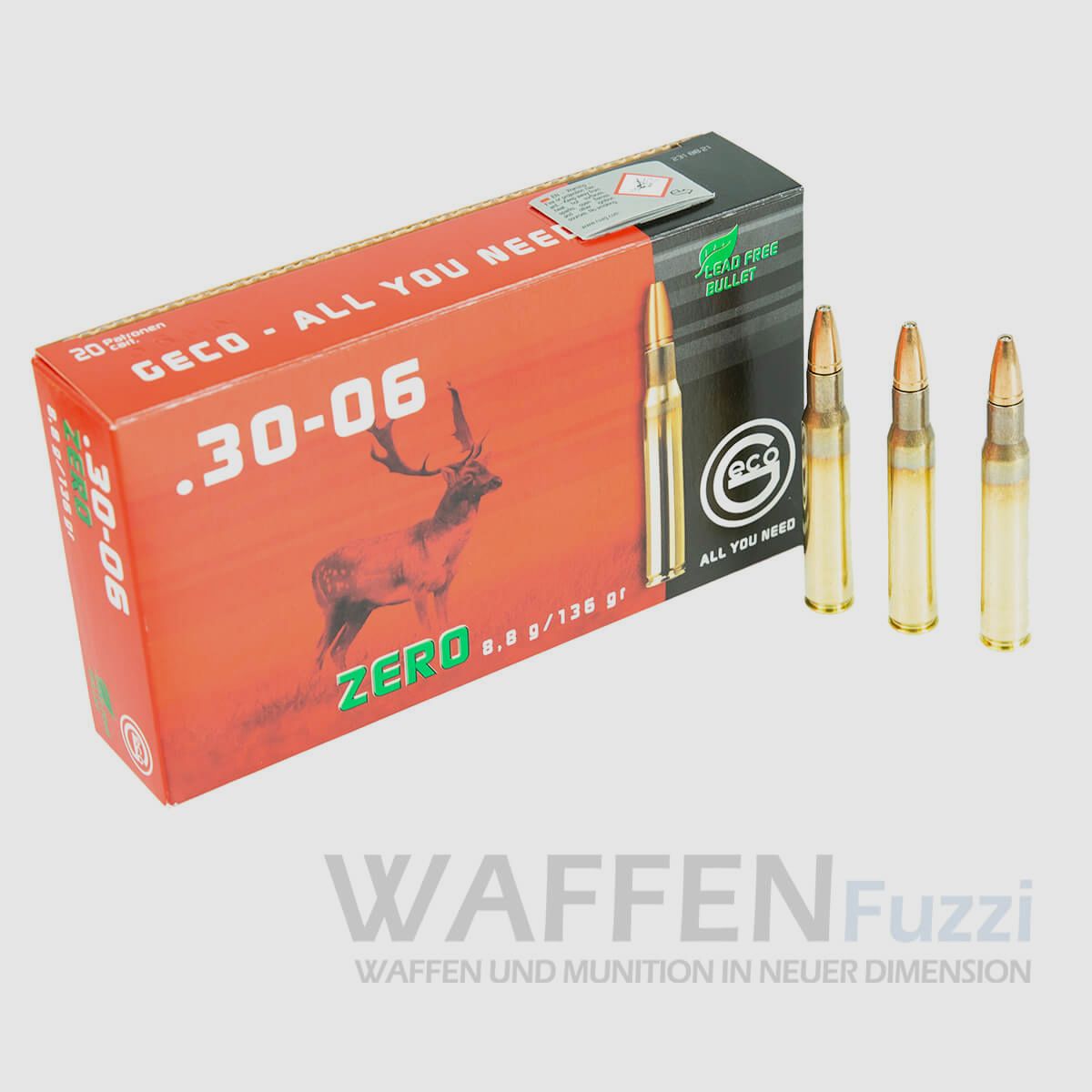 Geco Zero caliber .30-06 hunting ammunition 136gr
