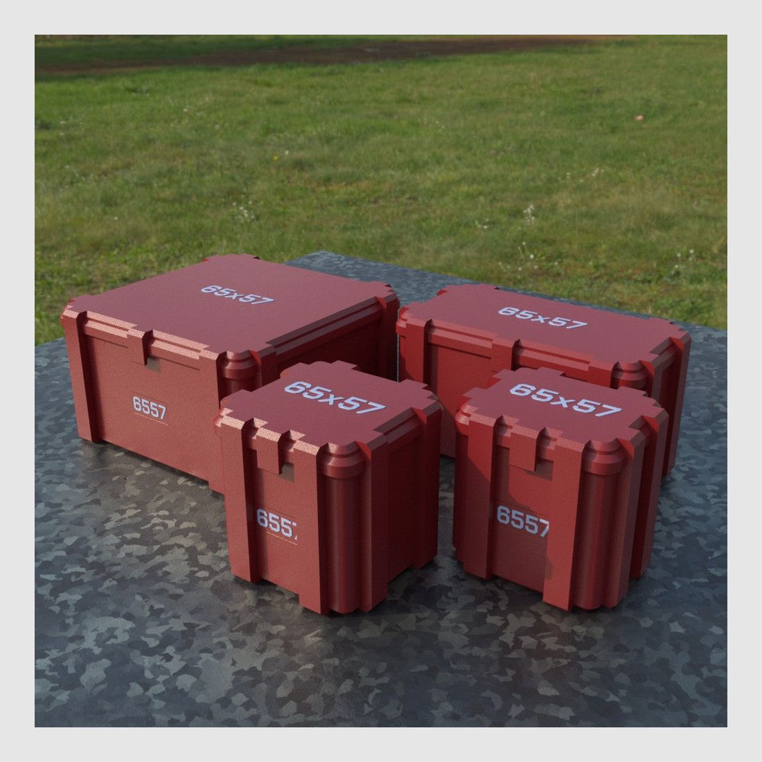 Filamelt ammunition box / Ammo Box 6.5x57 - cartridge box 'flip lid' - 20 / 25 / 50 / 100 rounds