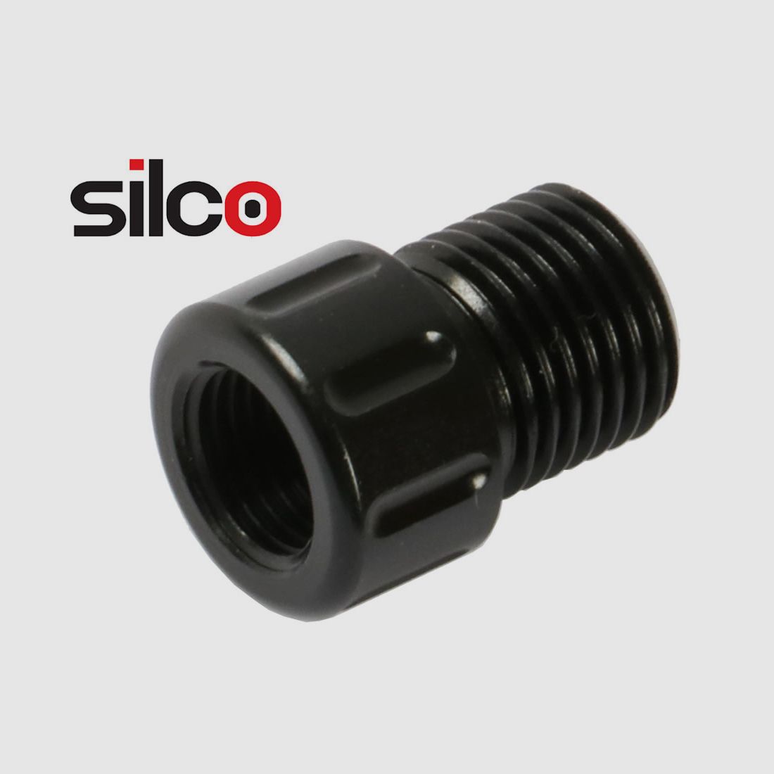 SILCO SchalldĂ¤mpfer-Adapter 1/2 UNF-Gewinde auf 10mm Gewinde