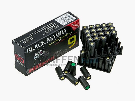 Black Mamba Maxx Power cartucce a salve 9mm P.A.K. 50 pezzi