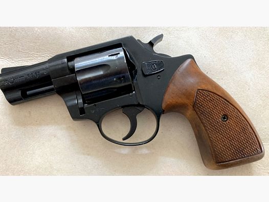 Röhm RG69 blank firing revolver blued (PTB 275) Rg 69 steel cylinder with Röhm Combat wooden grip panels
