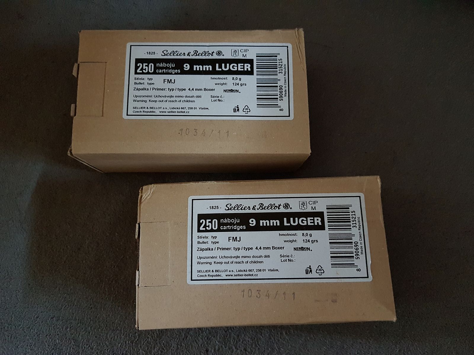 Sellier & Bellot 9mm Luger Munition 500 Patronen NEU
