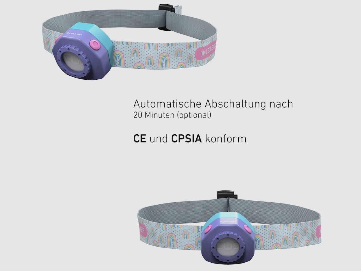 Ledlenser 502536 Kinder Stirnlampe KIDLED4R lila 40 Lumen