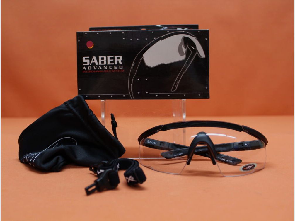 Wiley Wiley X veiligheidsbril SABER Advanced helder/ kleurloos montuur: zwart/ mat, incl. sportband.