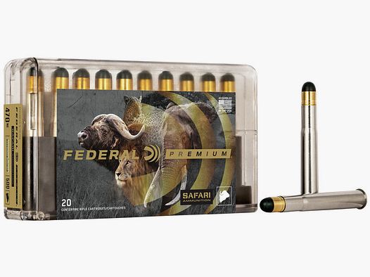 Federal Premium Safari Woodleigh Hydro Solid .470 NE 500GR solid RN 20 cartridges