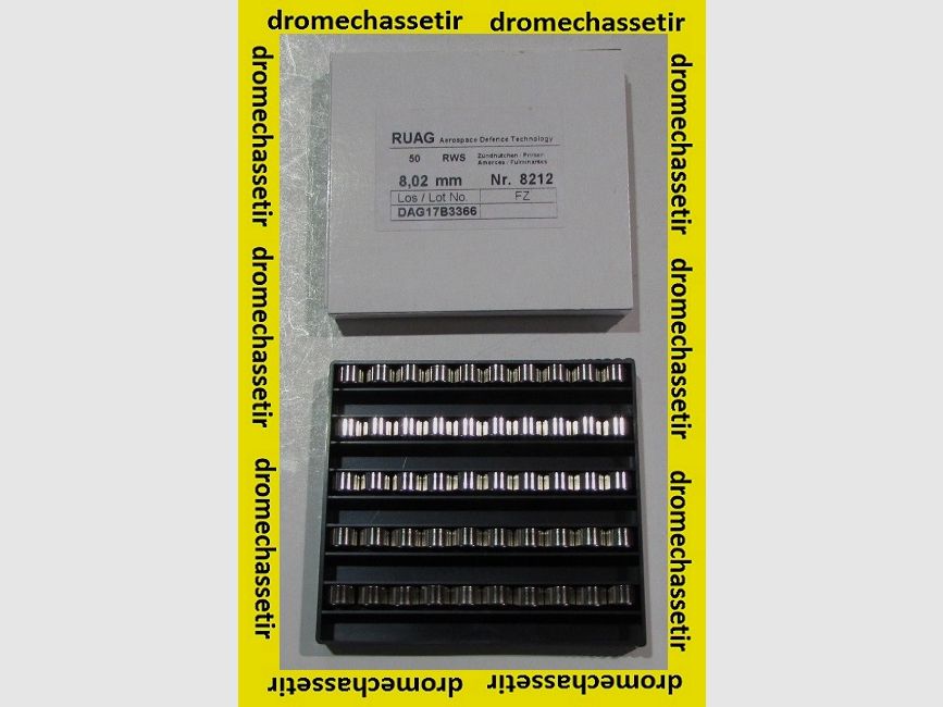 Paquet de 50 amorces boxer , RWS 8212 pour 50BMG