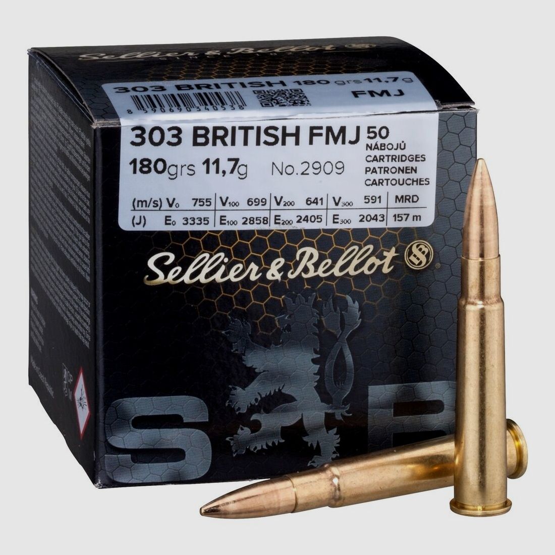 Sellier & Bellot FMJ 180Grs - 50 Stück