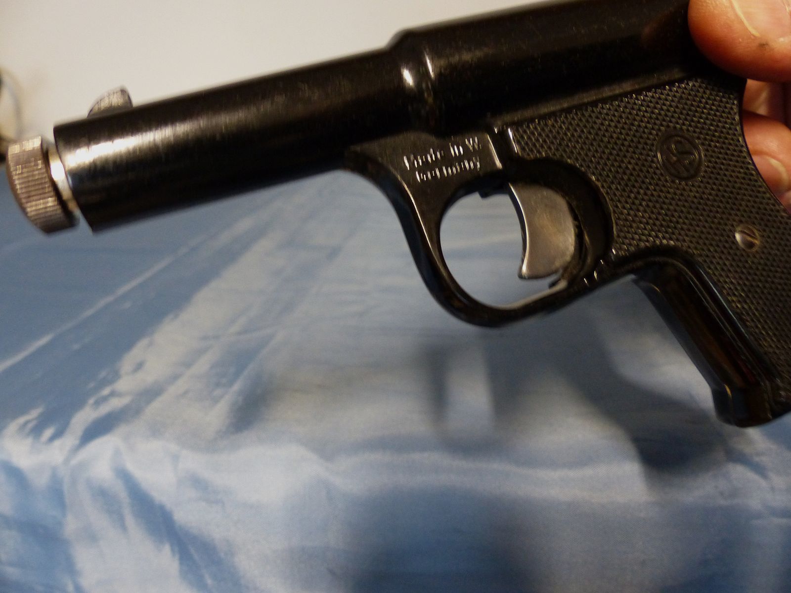Pistolet à air comprimé ancien, pistolet en bakélite, pistolet HS Schmidt Mod. 9 A, canon télescopique, calibre 4,5 mm