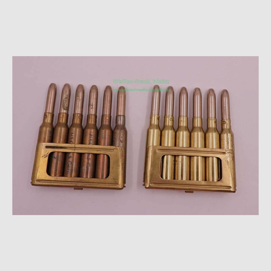 Italian - Various cartridge cases on loading frames
