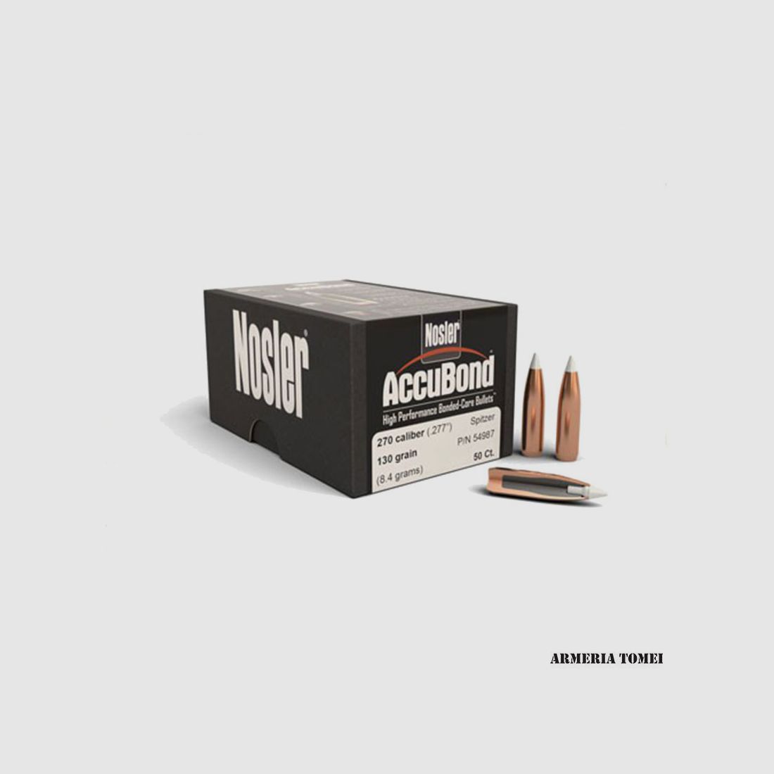 BULLE – NOSLER – ACCUBOND 270 caliber (.277″) Spitzer 130gr (8.4 grams) (50 pcs) -54987