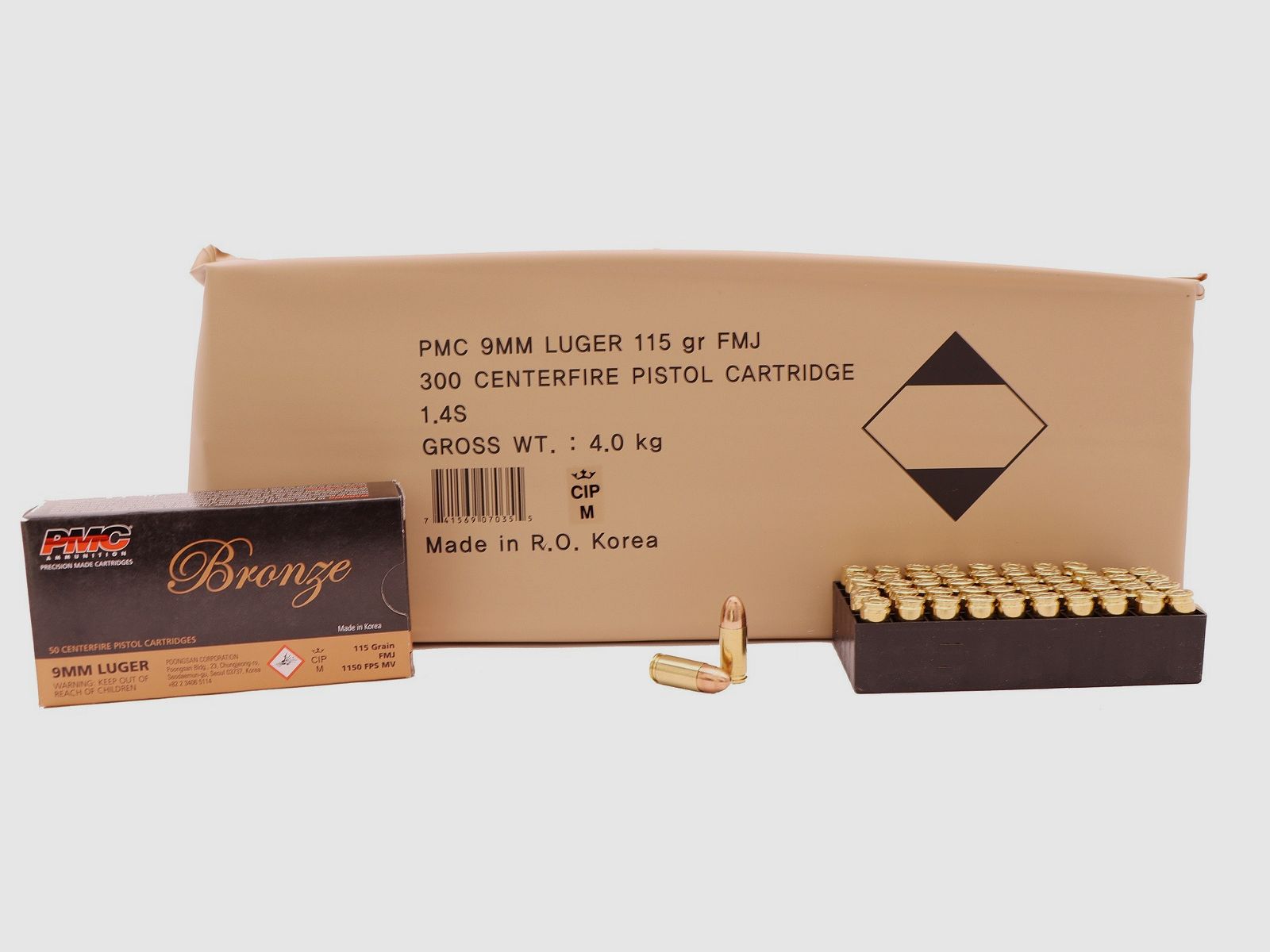 9mm Luger FMJ 115 grs. PMC Battle Pack
